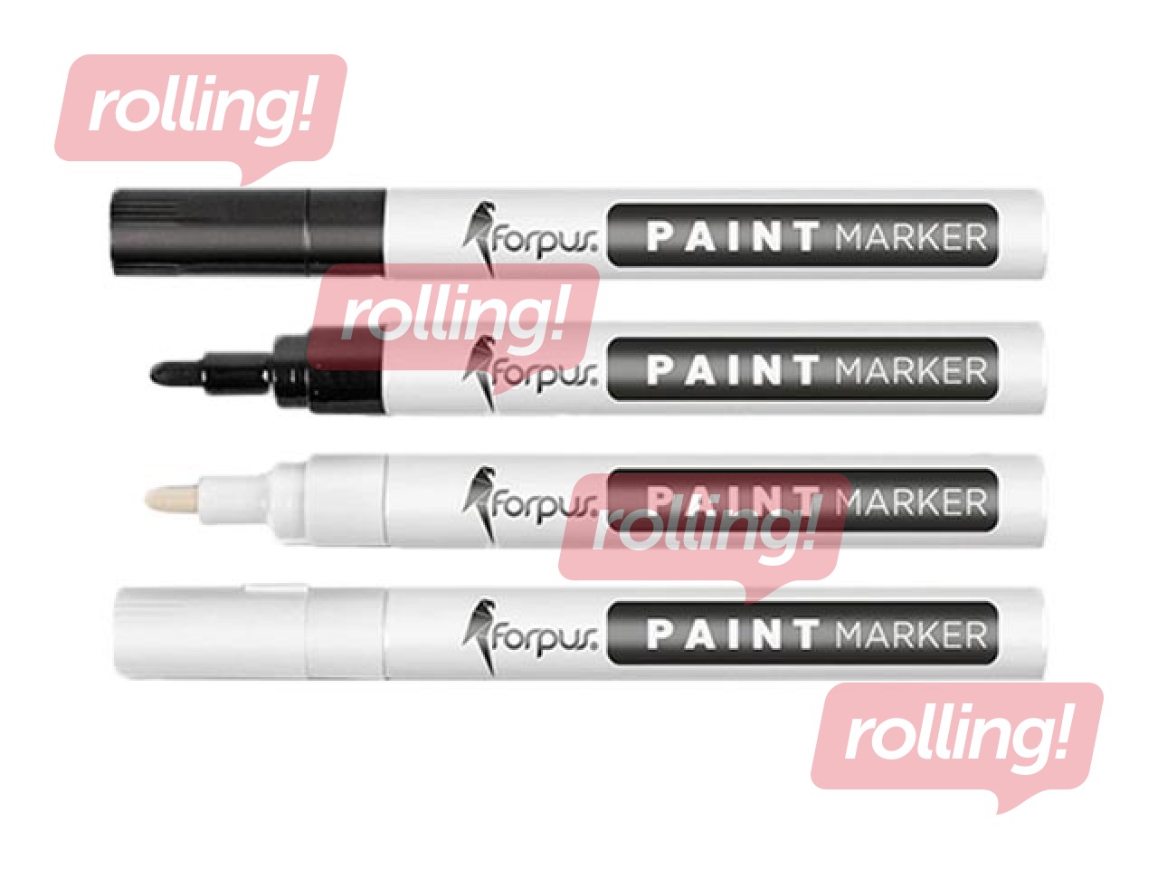 Noturīgais marķieris Forpus PAINT, melns, 1-3mm