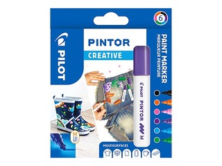 Набор перманентных маркеров Pilot Pintor, 6 разных цветов