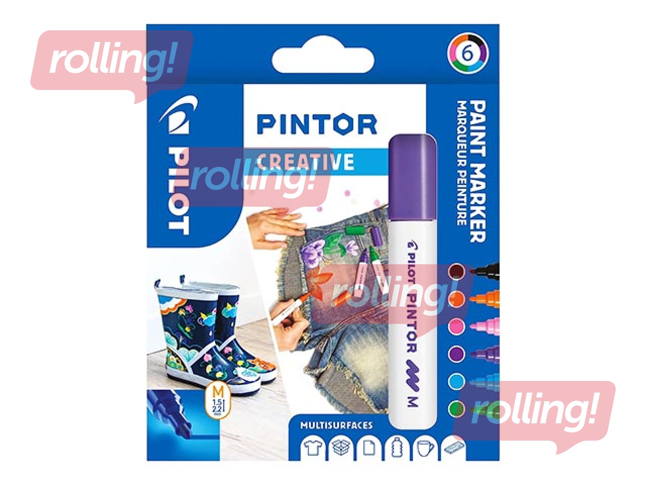 Püsimarkerite komplekt Pilot Pintor, 6 värvi