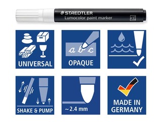SALE Akrüülvärvi markerite komplekt Staedtler Lumocolor 349, 2,4 mm, 6 värvi