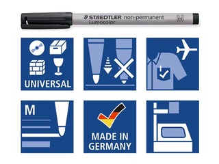 Mittepüsiv marker Staedtler Lumocolor 315, must, 1mm