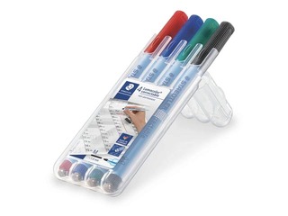 Kuivkustutusmarkeri komplekt Staedtler Lumocolor 305, 1mm, 4 värvi