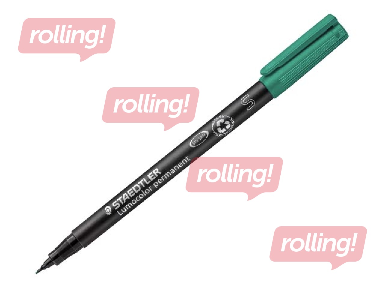 Noturīgais marķieris Staedtler Lumocolor 313, zaļš, 0.4mm