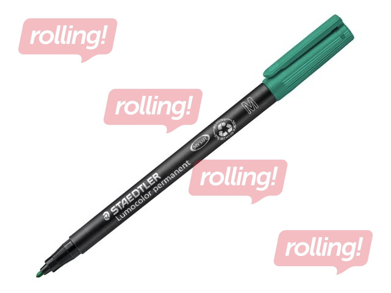 Noturīgais marķieris Staedtler Lumocolor 317, zaļš, 1mm
