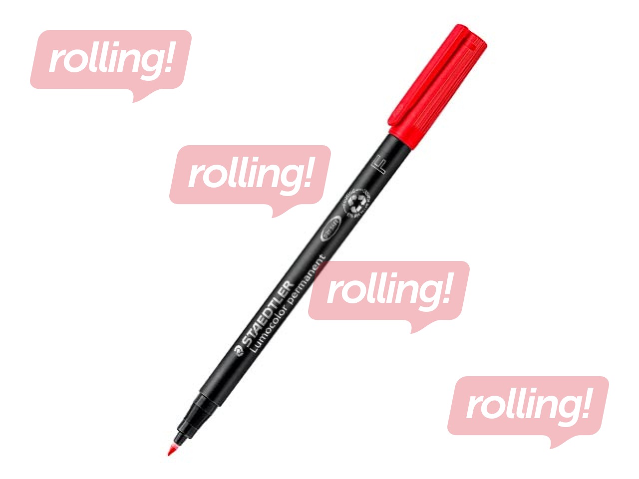 OHP permanentais marķieris Staedtler 318, sarkans, 0.6mm