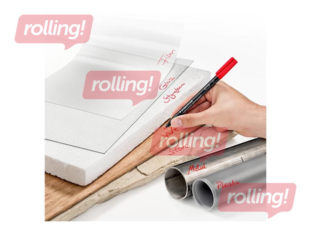 OHP permanentais marķieris Staedtler 318, sarkans, 0.6mm