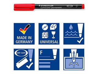 OHP permanentne marker Staedtler 318, punane, 0.6mm
