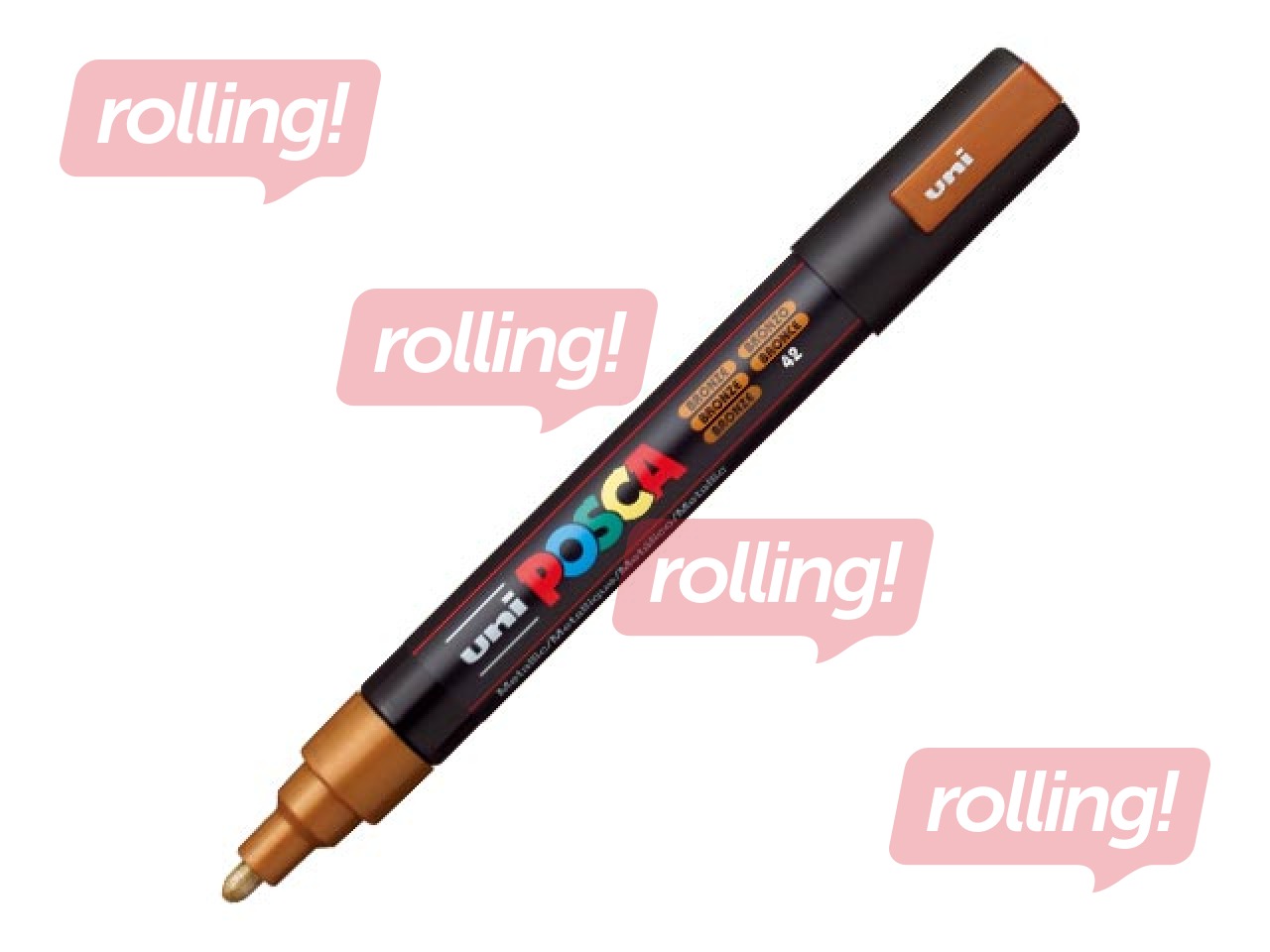 Marker Uni Posca PC-5M, pronks