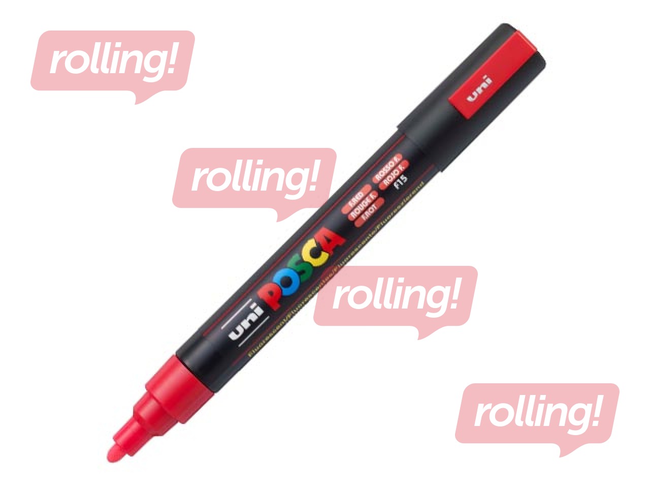 Marker Uni Posca PC-5M, fluorestseeruv punane