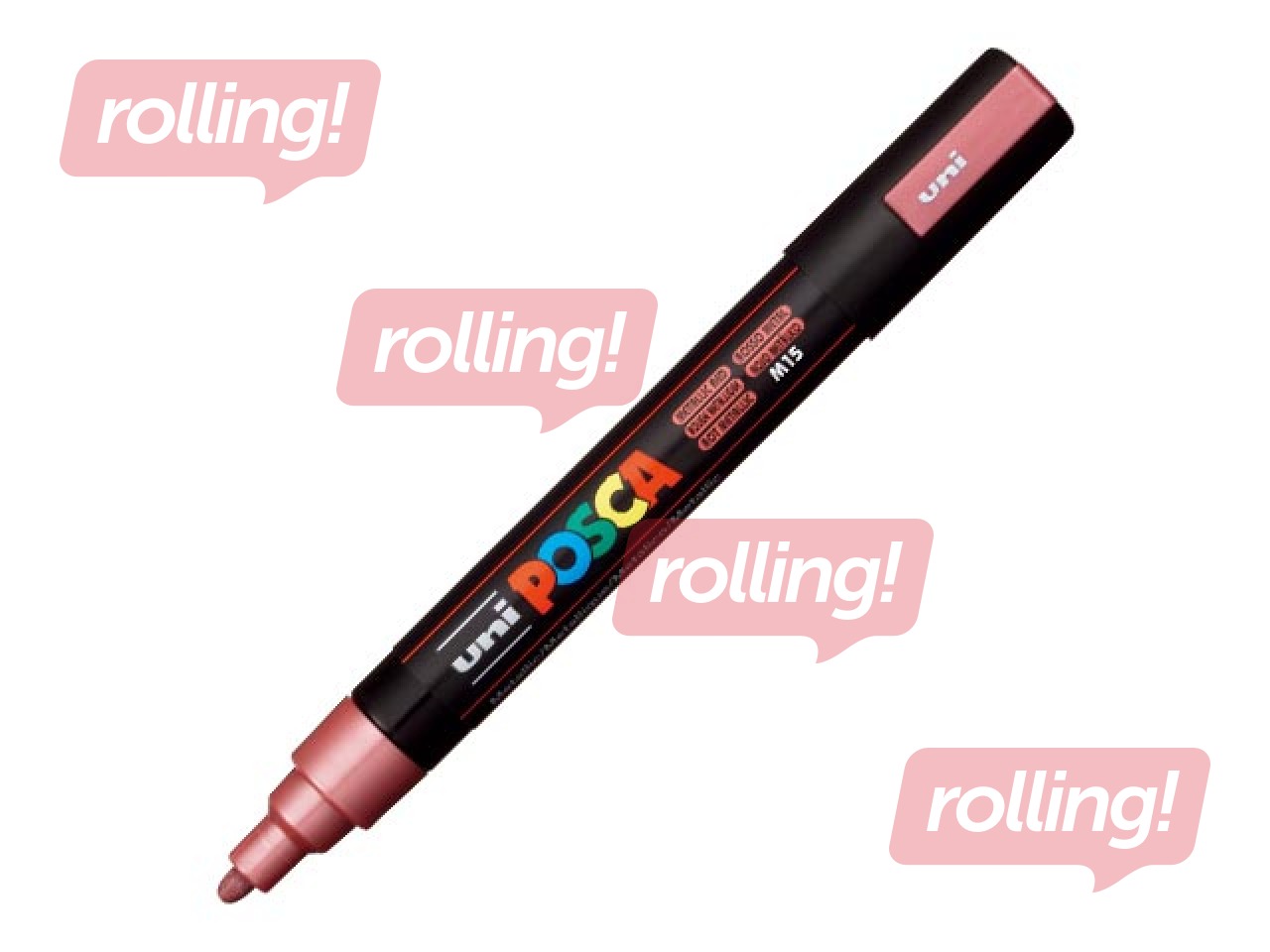 Marķieris Uni Posca PC-5M, metalizēti sarkans