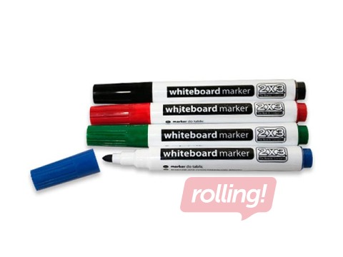 Drywipe markers set 2x3, 4 colours