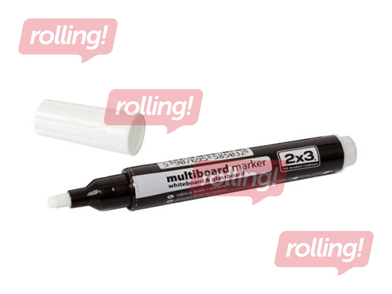 Marker klaastahvlile, 2x3, AS141, valge