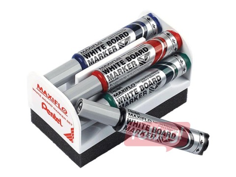 Pentel Maxiflo whiteboard marker set, 6 mm, 4 colors