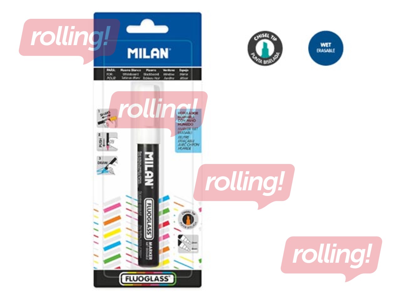 Marker for glass boards Milan Fluoglass, white