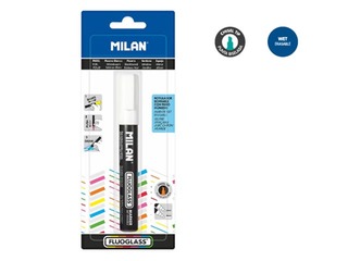 Marķieris stikla tāfelei Milan Fluoglass, slīps, balts