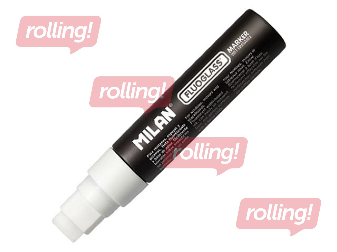 Marker klaaspindadele Milan Fluoglass, valge