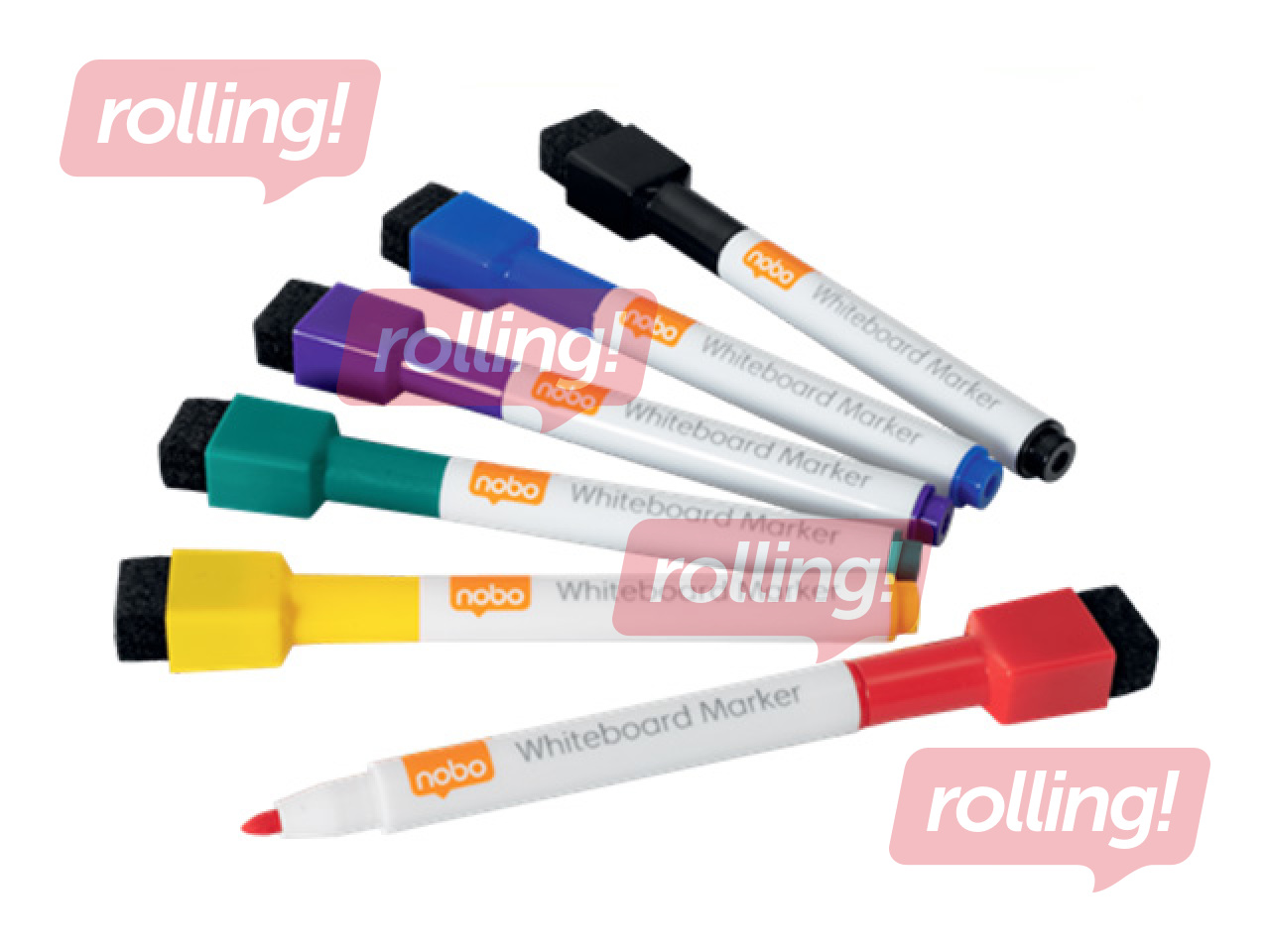 Markerite komplekt tahvlile, Nobo, 6 tk., Erinevad värvid