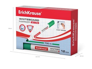 Marķieris baltajai tāfelei, ErichKrause W-170, trīsstūrveida forma, apaļš, zaļš