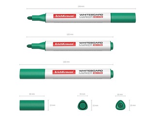 Valge tahvli marker ErichKrause W-170, ümmargune, roheline