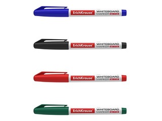 Valge tahvli marker ErichKrause W-110, ümmargune, 4 värvi + Jaanipäeva kingitus!