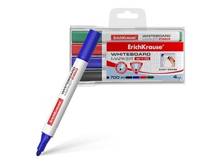 Marker set for whiteboard ErichKrause W-170, triangular body shape, round, 4 colors