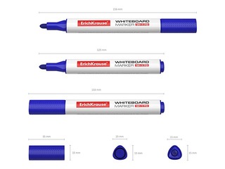 Набор маркеров для белой доски ErichKrause W-170, трехгранная форма корпуса, круглый, 4 цвета