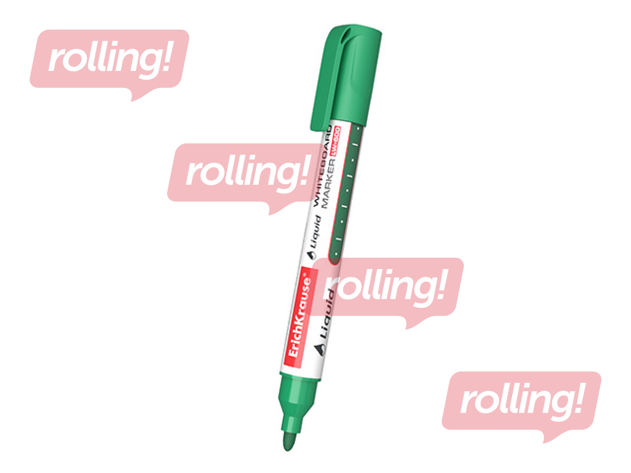 Valgetahvli marker, Erich Krause LW-600, ümmargune, roheline