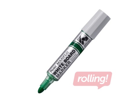 Маркер для белых досок Pentel Maxflo, конический наконечник, 8 мм, зеленый 