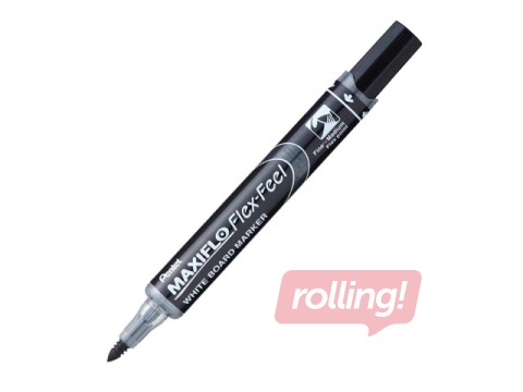 Tahvlimarker, Pentel Maxiflo Flexfeel, kooniline otsl, 4 mm, must