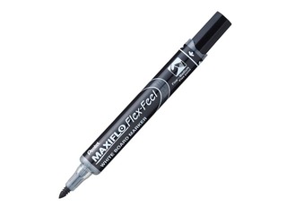 Tahvlimarker, Pentel Maxiflo Flexfeel, kooniline otsl, 4 mm, must