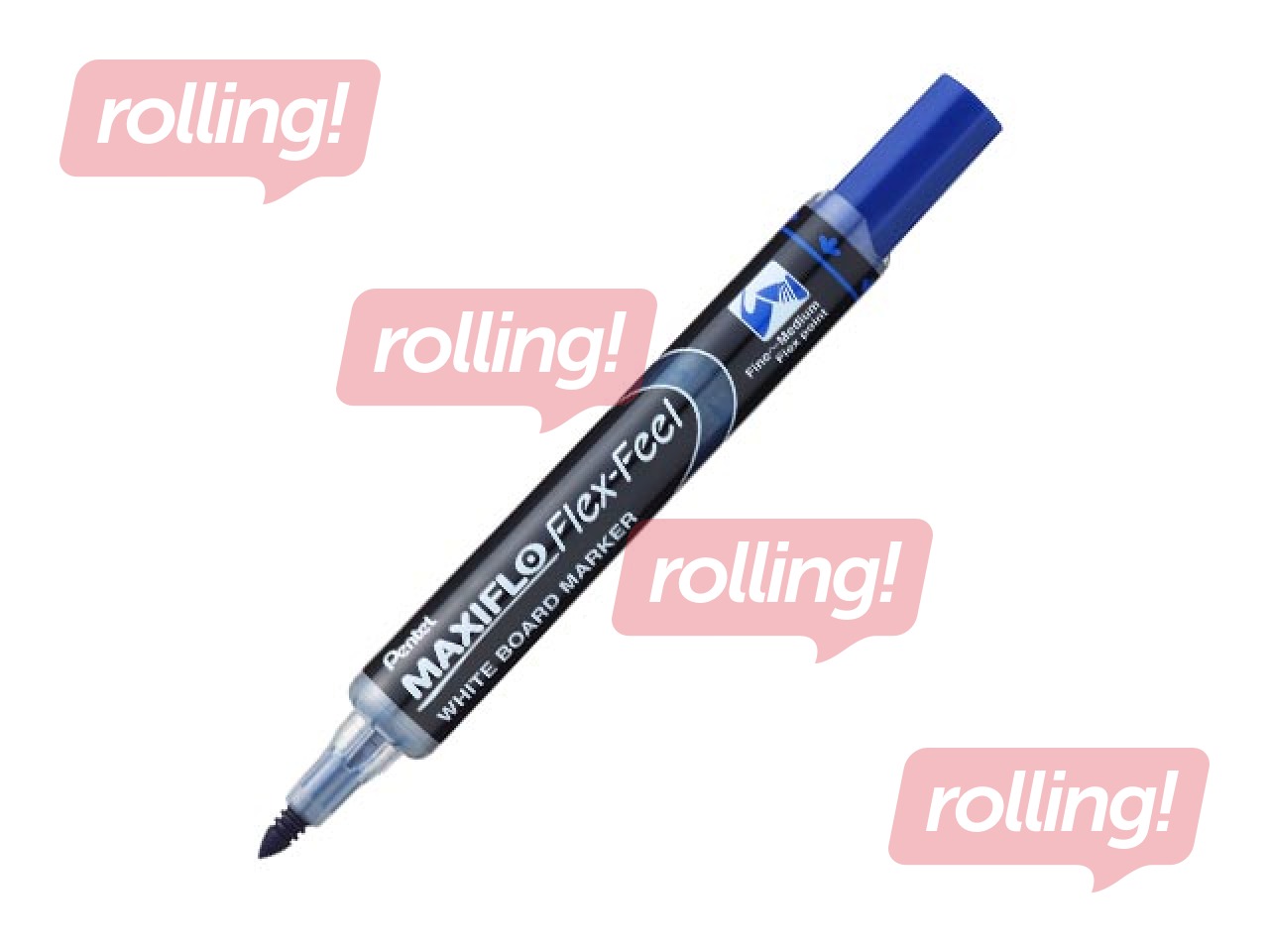 Tahvlimarker, Pentel Maxiflo Flexfeel, kooniline ots, 4 mm, sinine