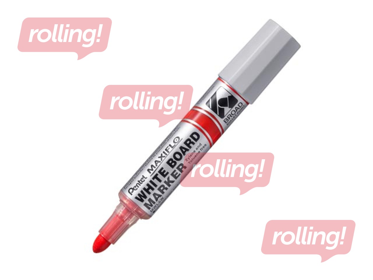 Tahvlimarker Pentel Maxiflo, 8 mm, kooniline ots, punane