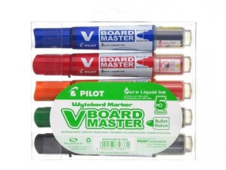Набор маркеров для белых досок Pilot V Board Master, 2.3 мм, 5 цветов