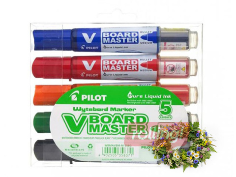 Whiteboard markers set Pilot V Board Master, 2.3 mm, 5 colors