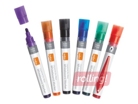 Маркер для белых досок Nobo Liquid, 3 мм, 6 цветов