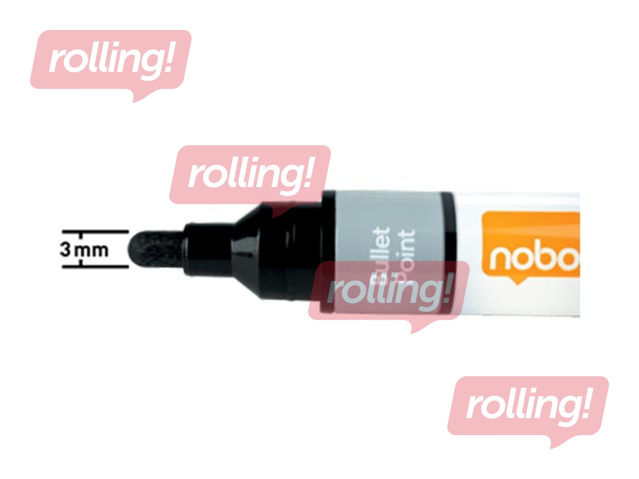 Valge tahvli markerid Nobo Liquid, ümmargune ots, 3 mm, 6 tk +Jaanipäeva kingitus!