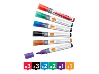 Tahvlimarkerid Nobo Liquid, ümmarguse otsaga, 3 mm, 12 tk
