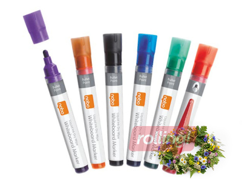 Tahvlimarkerid Nobo Liquid, ümmarguse otsaga, 3 mm, 12 tk +Jaanipäeva kingitus!
