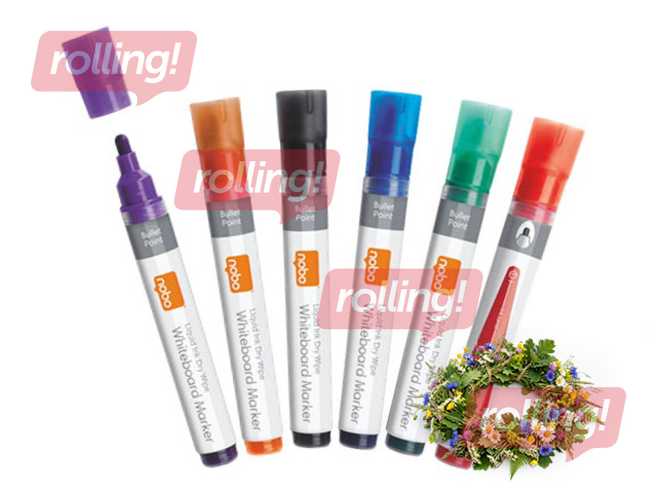 Tahvlimarkerid Nobo Liquid, ümmarguse otsaga, 3 mm, 12 tk +Jaanipäeva kingitus!