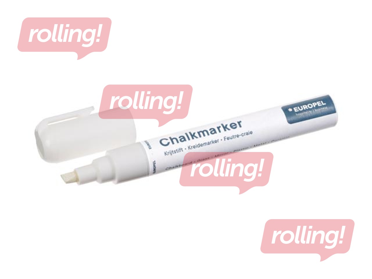 Chalk marker Europel, white, 6mm