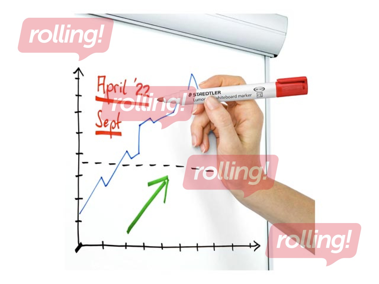Tahvlimarkerite komplekt valgetele ja klaastahvlitele Staedtler Lumocolor, 6 värvi