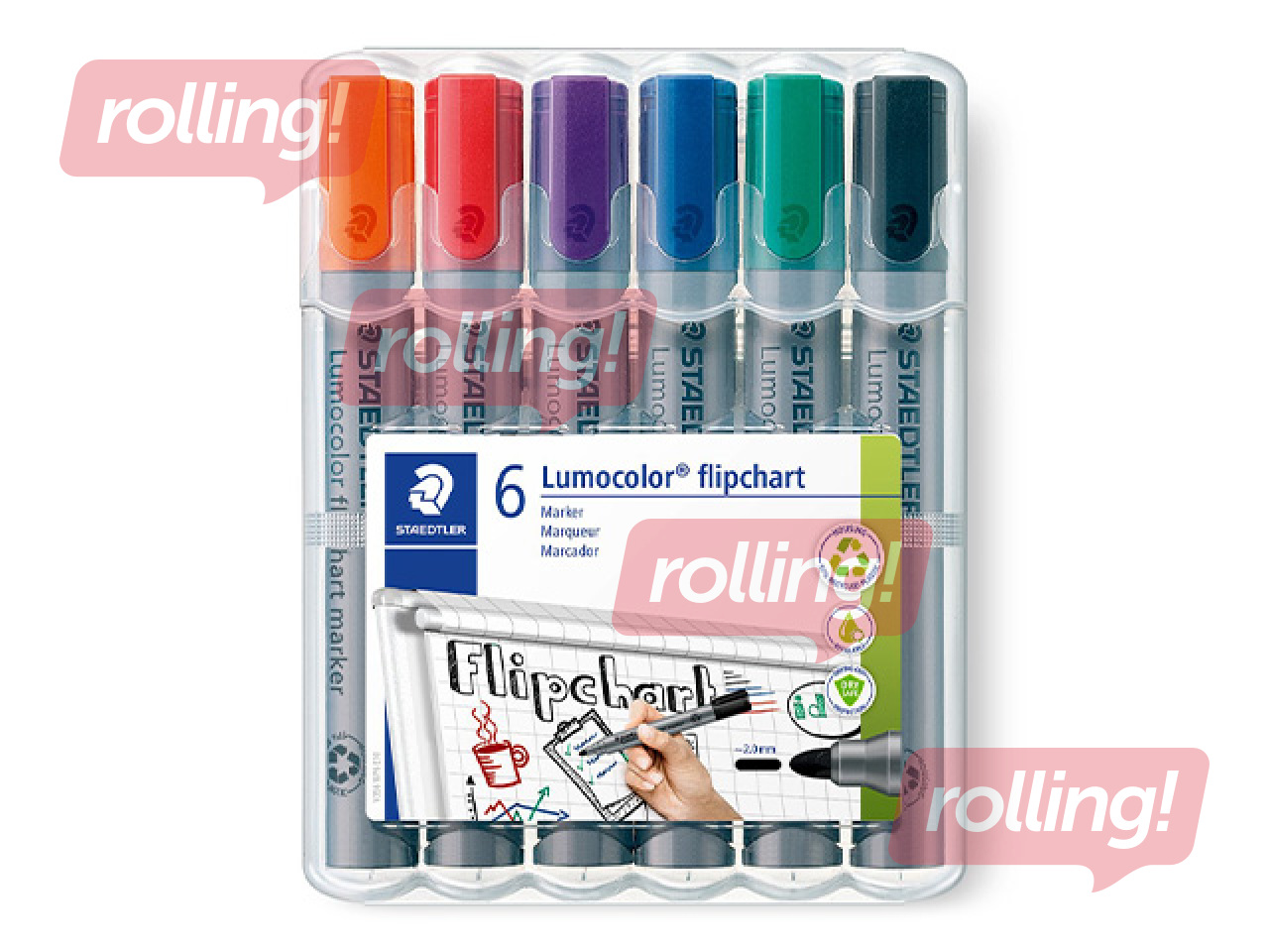 Flipchart paper set, Staedtler Lumocolor, 6 colors