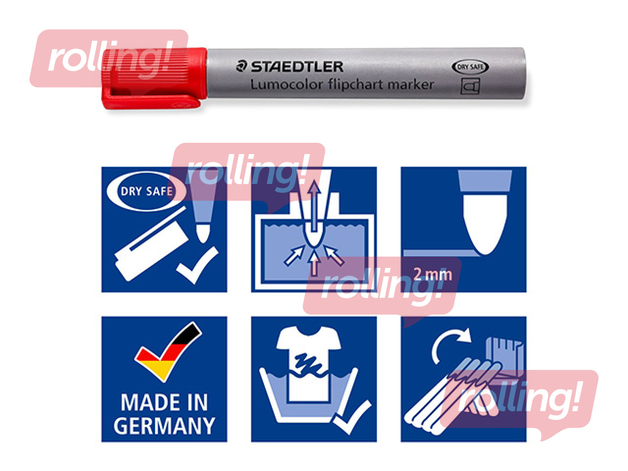 Flipchart paper set, Staedtler Lumocolor, 6 colors
