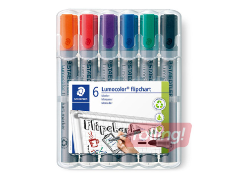 Märkmetahvli komplekt, Staedtler Lumocolor, 6 värvi