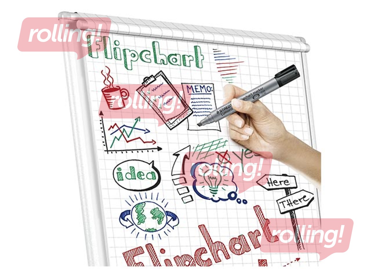 Flipchart paper set Staedtler Lumocolor 356B, 4 colours