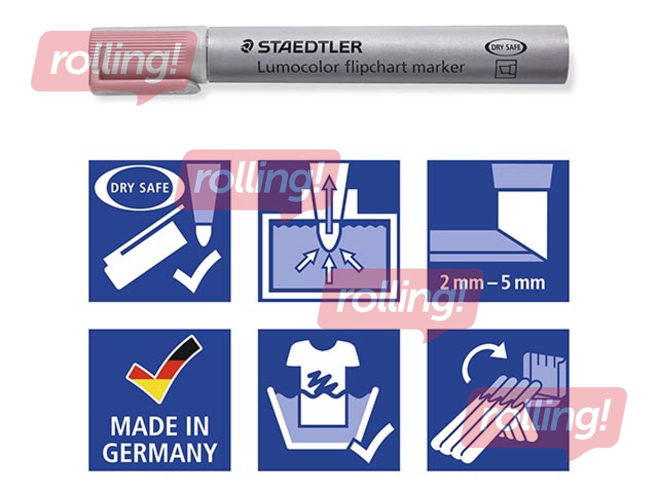 Marķieru komplekts flipchart papīram, Staedtler Lumocolor 356B, 4 krāsas