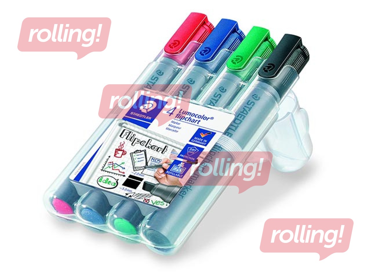 Набор маркеров для бумаги Staedtler Lumocolor 356B, 4 цвета