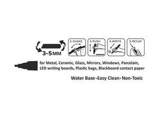 Chalk marker Centrum, 3-5 mm, white