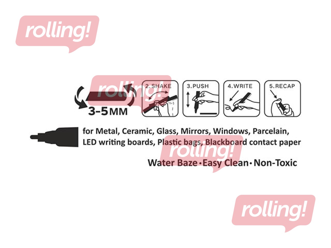 Kriidimarker Centrum, 3-5 mm, valge