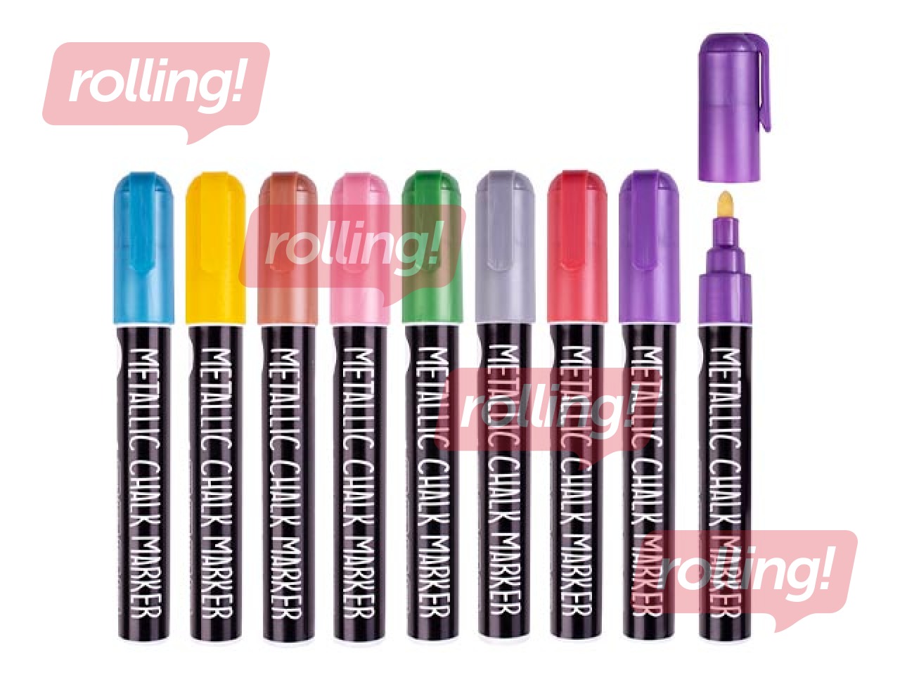 Kriidimarkerid Centrum Metallic, 3-5 mm, 8 värvi